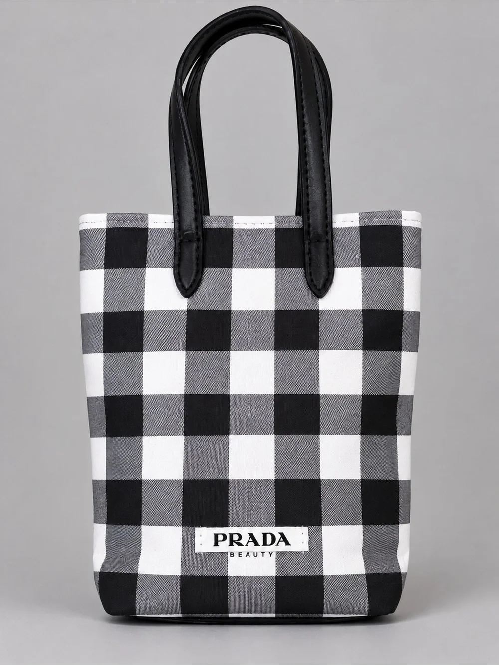 Prada Beauty Black & White Gingham Small Crossbody Top Handle Bag GWP New RARE